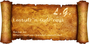 Lestyán Gyöngyi névjegykártya