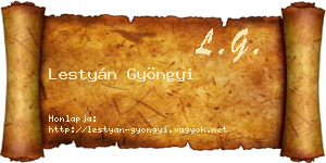 Lestyán Gyöngyi névjegykártya
